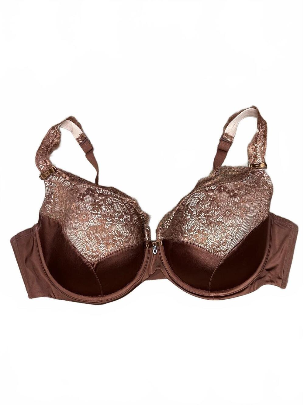 Curvy Couture Tulip Lace push-up bra brown 42DD